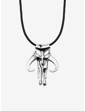 Star Wars Mandalorian Symbol Pendant With Leather Cord Necklace, , hi-res