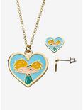 Nickelodeon Hey Arnold! Heart Locket Necklace and Earring Set, , hi-res