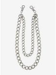 Silver 24 Inch Curb & 18 Inch Curb Double Wallet Chain, , hi-res