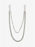 Silver 24 Inch Double Curb & 18 Inch Cable Double Wallet Chain, , hi-res