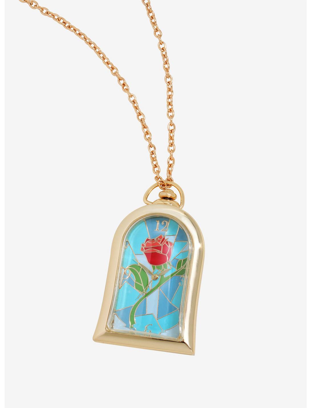 Disney Beauty and the Beast Rose Watch Necklace - BoxLunch Exclusive, , hi-res