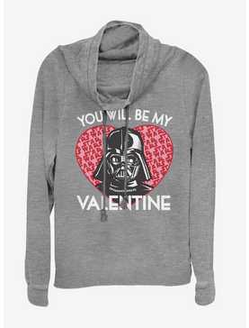 Star Wars You Will Be My Valentine Cowlneck Long-Sleeve Womens Top, , hi-res