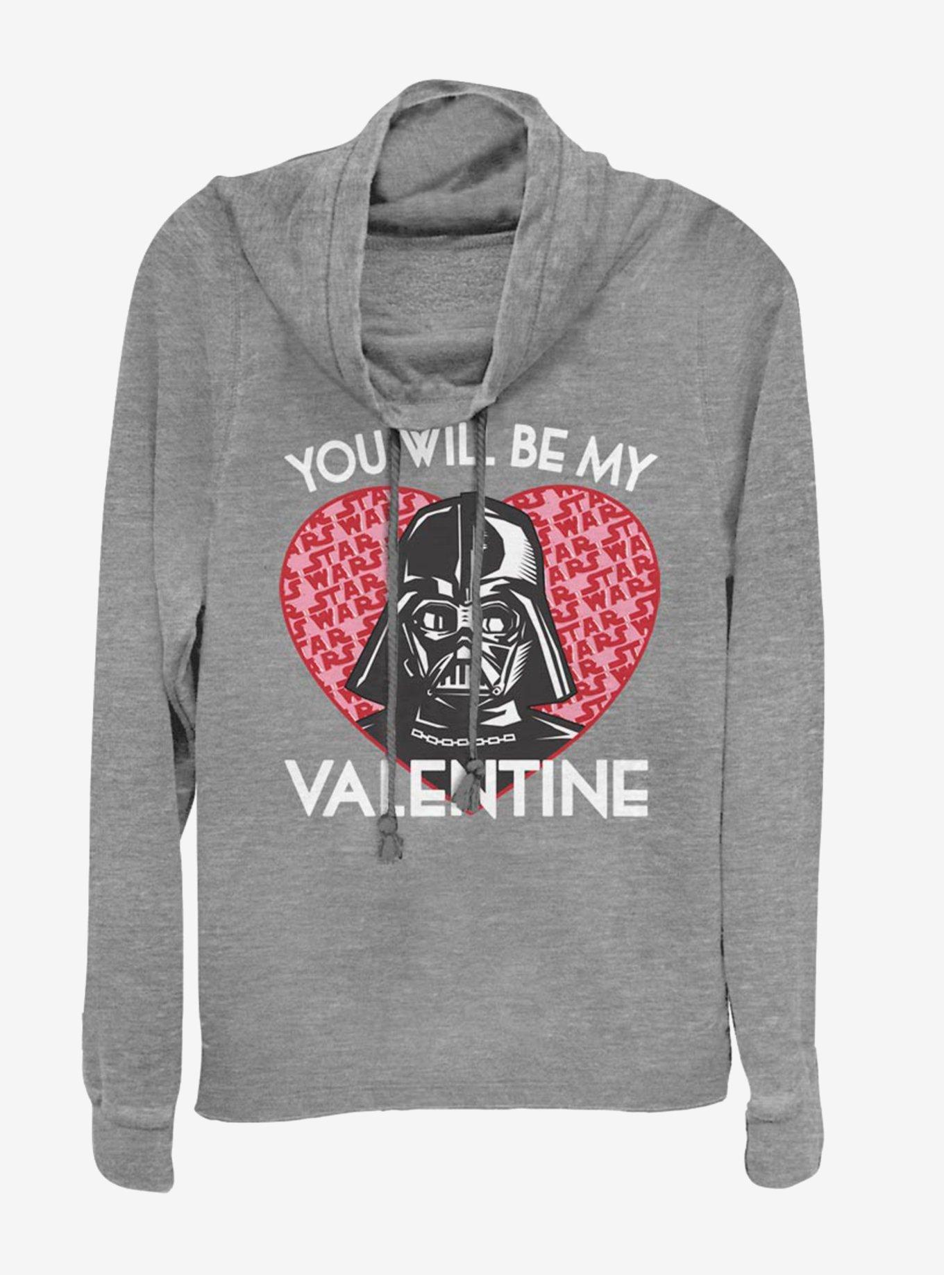 Star Wars You Will Be My Valentine Cowlneck Long-Sleeve Womens Top, , hi-res