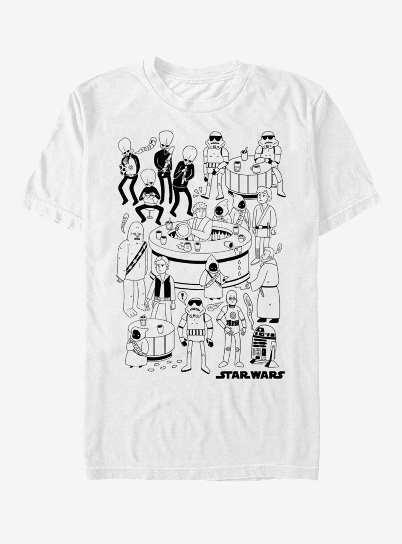 Star Wars Cantina Doodle T-Shirt, WHITE, hi-res