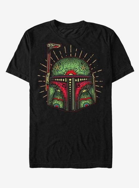 Star Wars Boba Sugar Skull T-Shirt - BLACK | BoxLunch