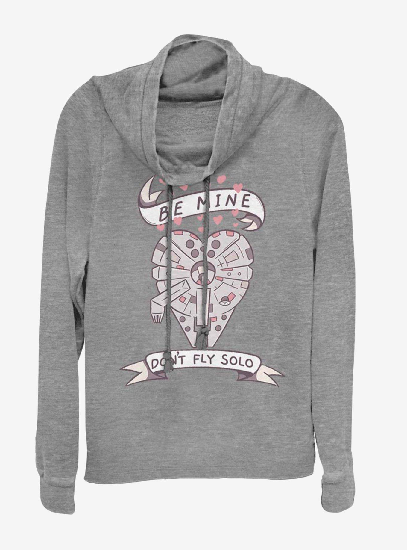 Star Wars Be Mine Falcon Cowlneck Long-Sleeve Womens Top, , hi-res