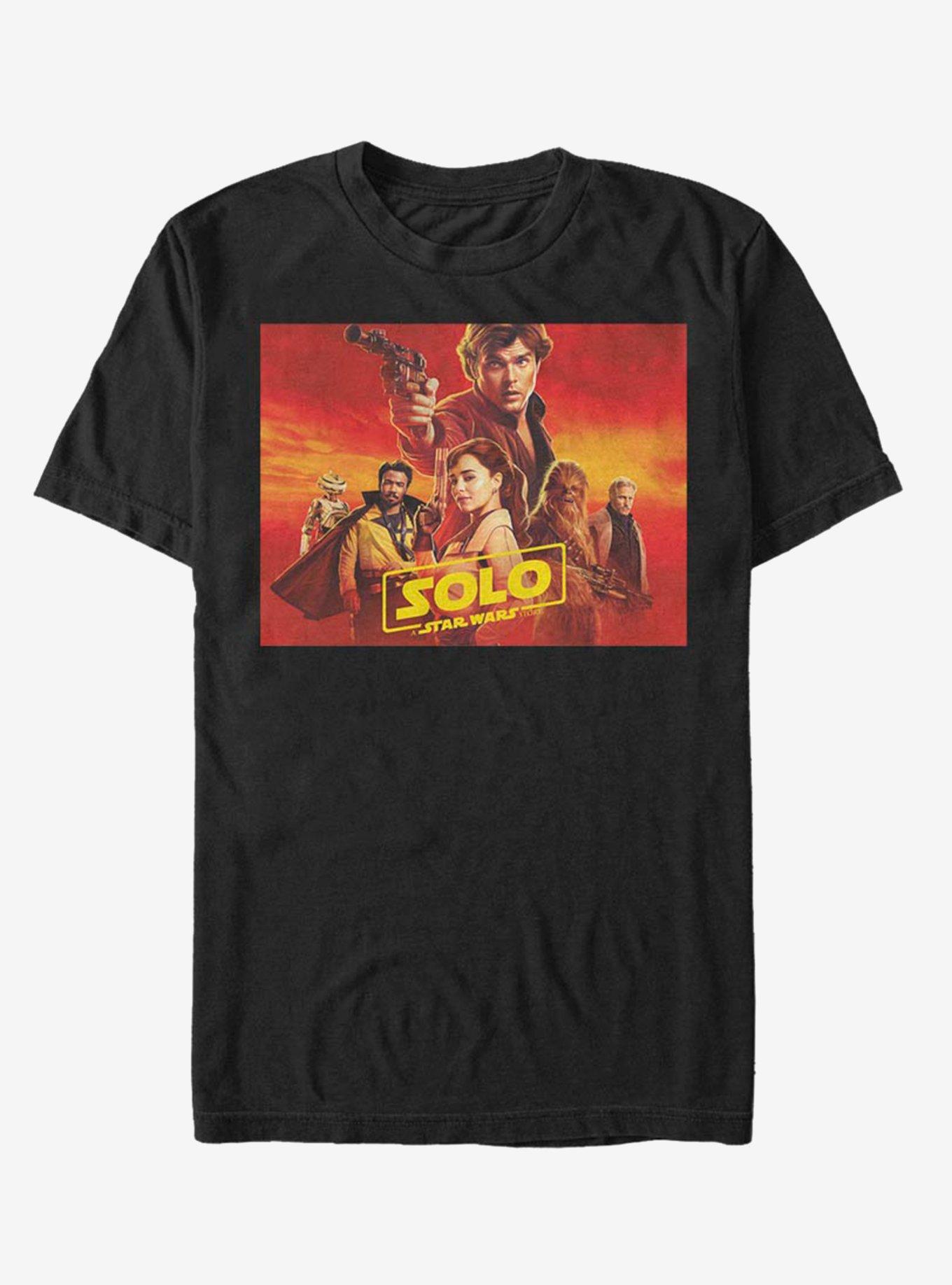 Solo: A Star Wars Story Han Team Closeup Poster T-Shirt, BLACK, hi-res