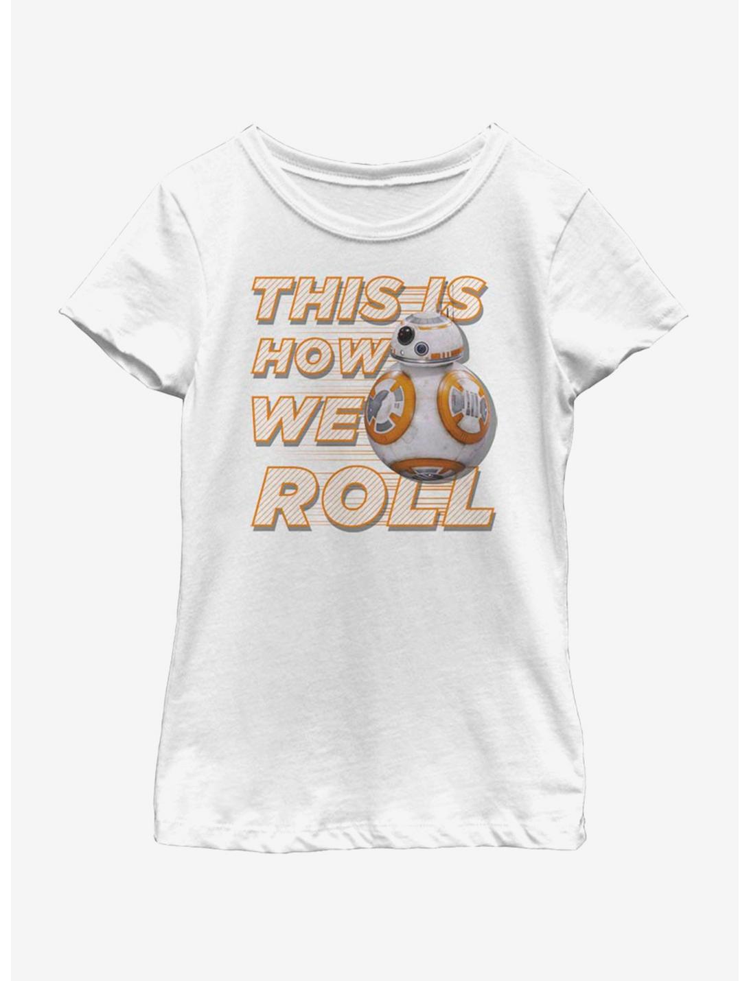 Star Wars: The Force Awakens This Is How We Roll Back Youth Girls T-Shirt, WHITE, hi-res