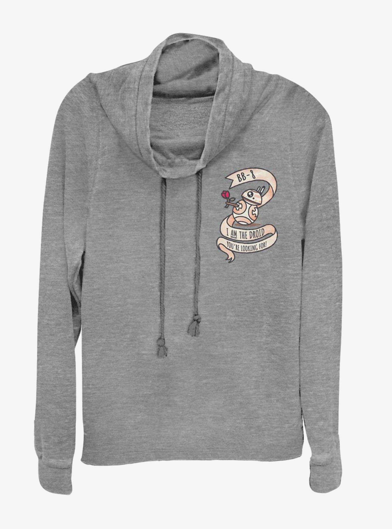 Star Wars: The Force Awakens BB8 Droid Vday Cowlneck Long-Sleeve Womens Top, , hi-res