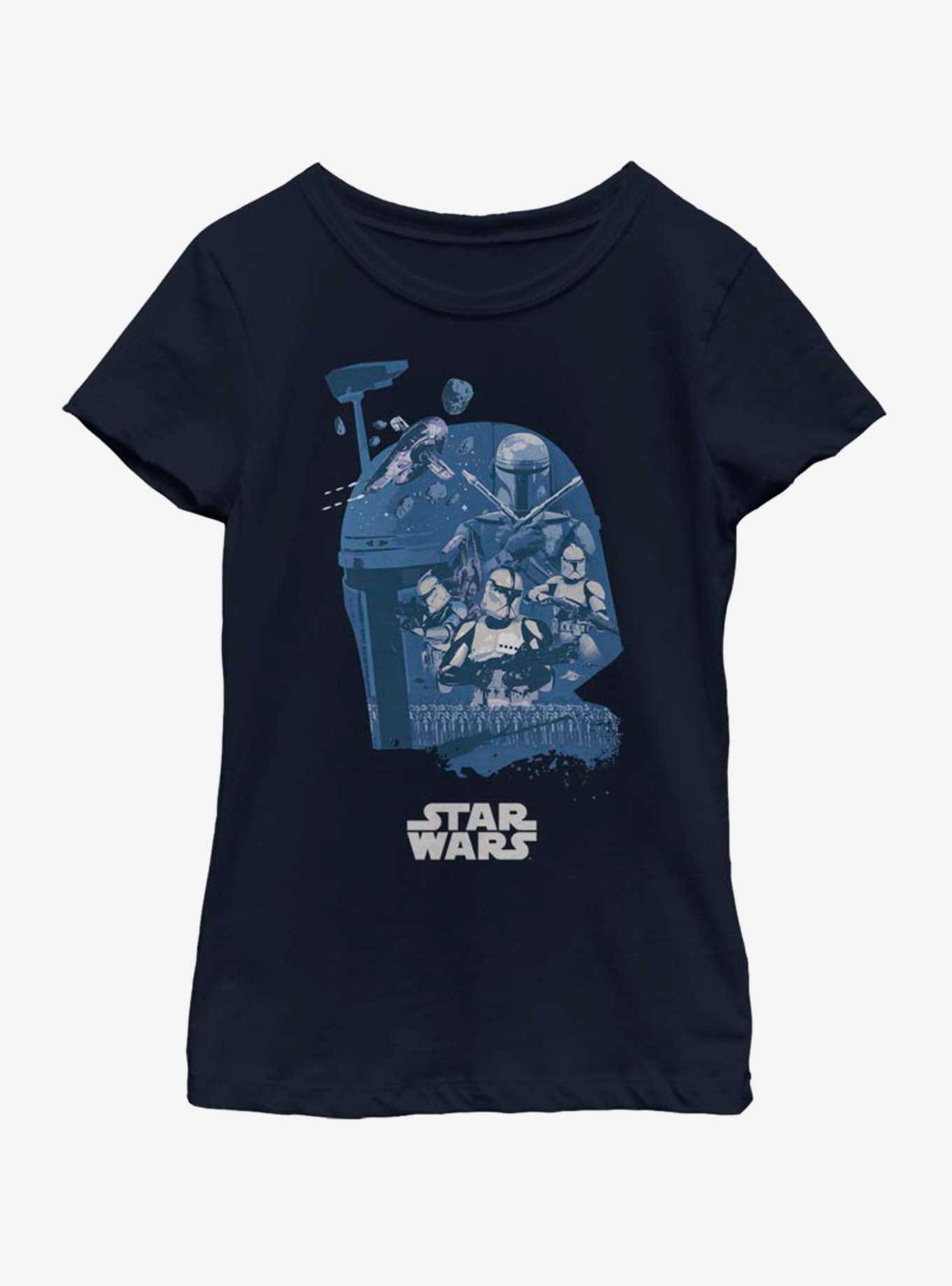 Star Wars Boba Fett Head Fill Youth Girls T-Shirt, , hi-res