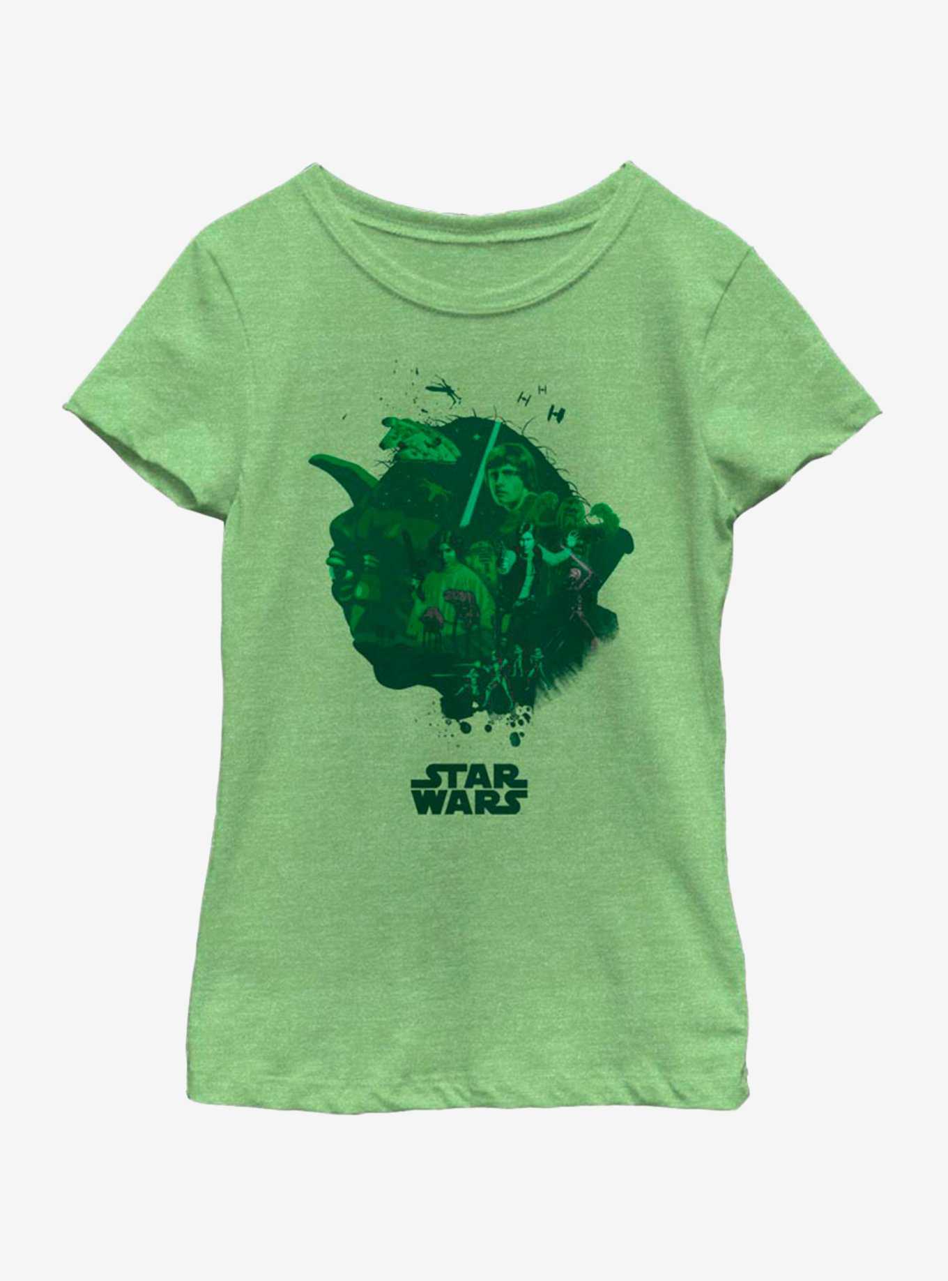 Star Wars Yoda Head Fill Youth Girls T-Shirt, , hi-res