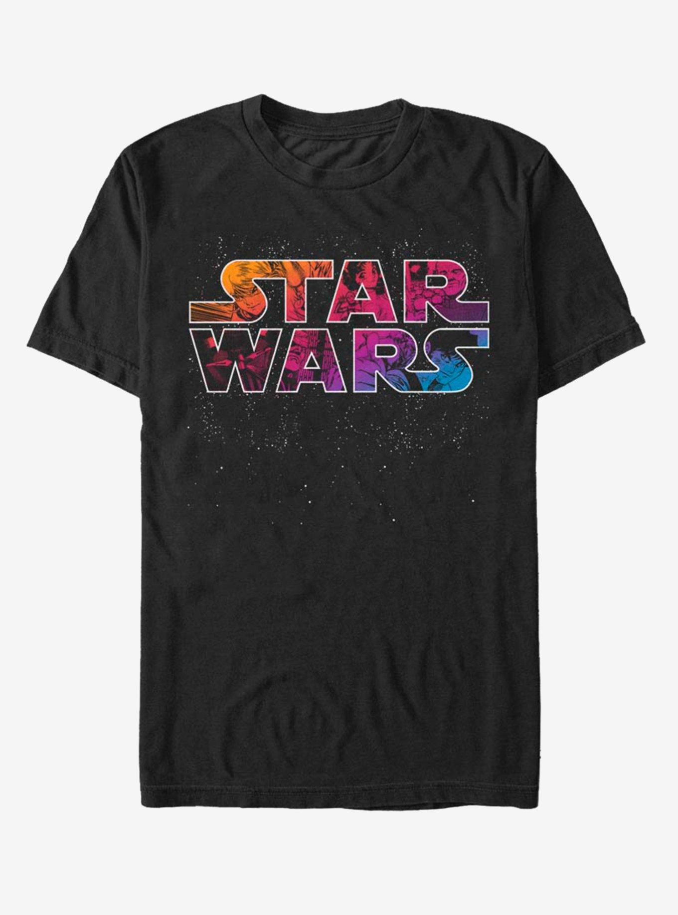 Star Wars Anime Glow Logo T-Shirt - BLACK | BoxLunch