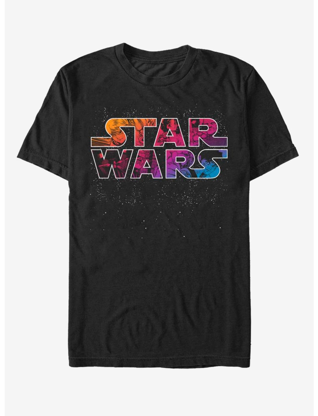 Star Wars Anime Glow Logo T-Shirt, BLACK, hi-res