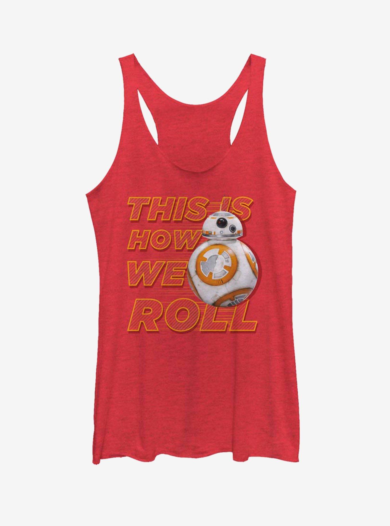 Star Wars: The Force Awakens This Is How We Roll Front Womens Tank Top, RED HTR, hi-res