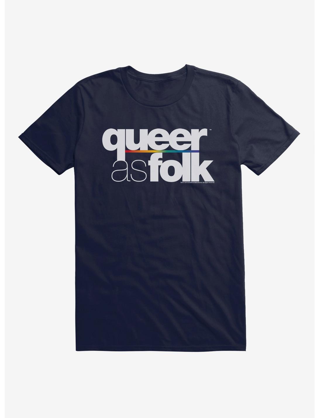 Queer As Folk Bold Classic Logo T-Shirt, NAVY, hi-res