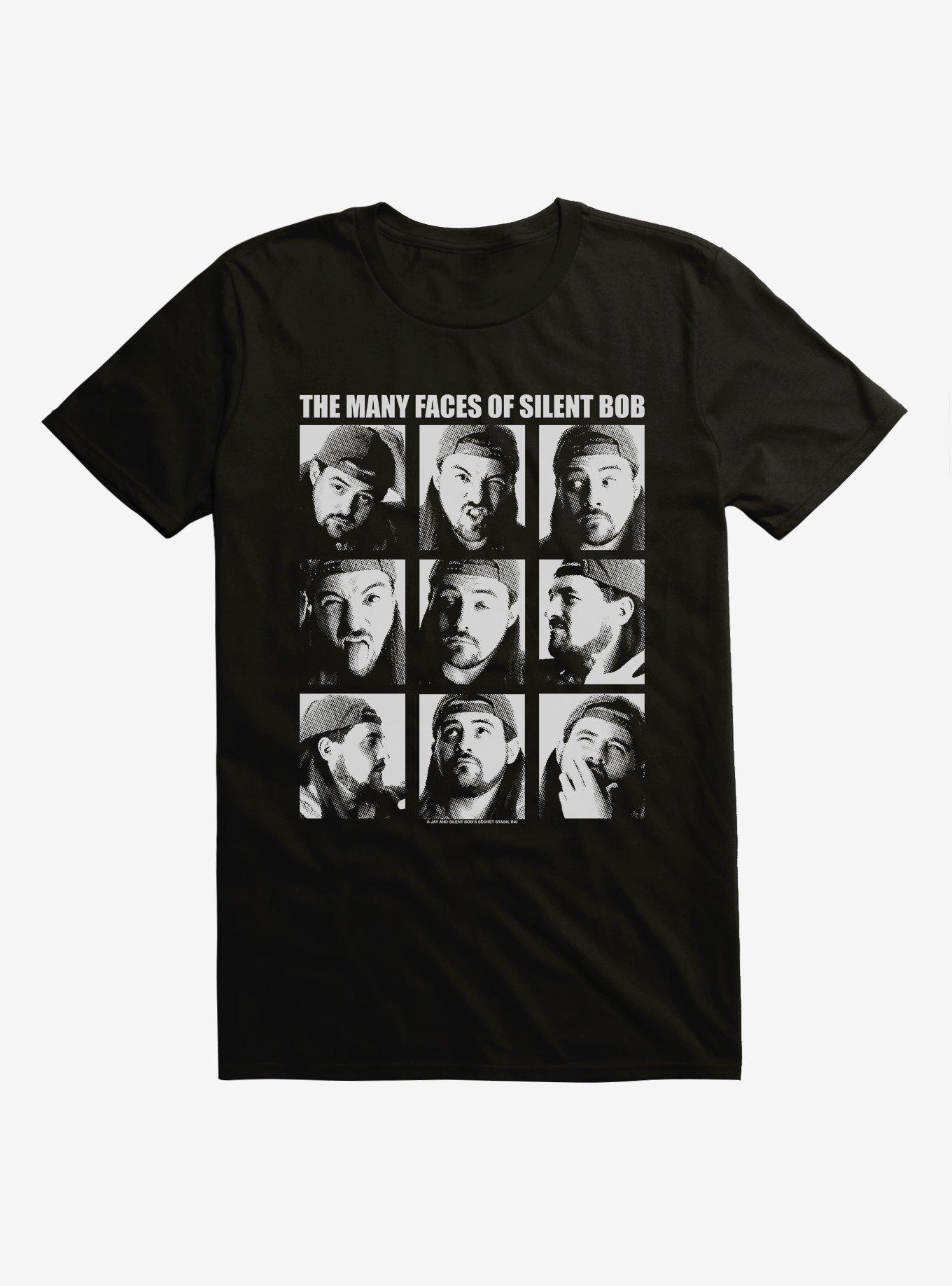 Jay And Silent Bob Reboot The Many Faces of Silent Bob T-Shirt, , hi-res