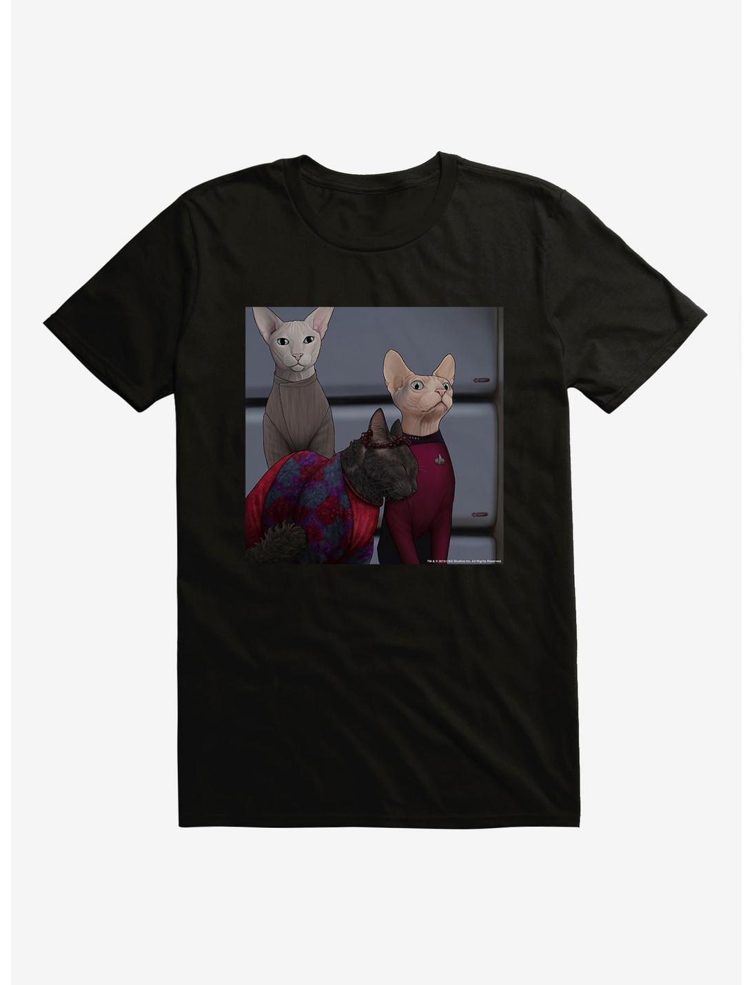 Star Trek The Next Generation Cats Team Gathering T-Shirt, BLACK, hi-res