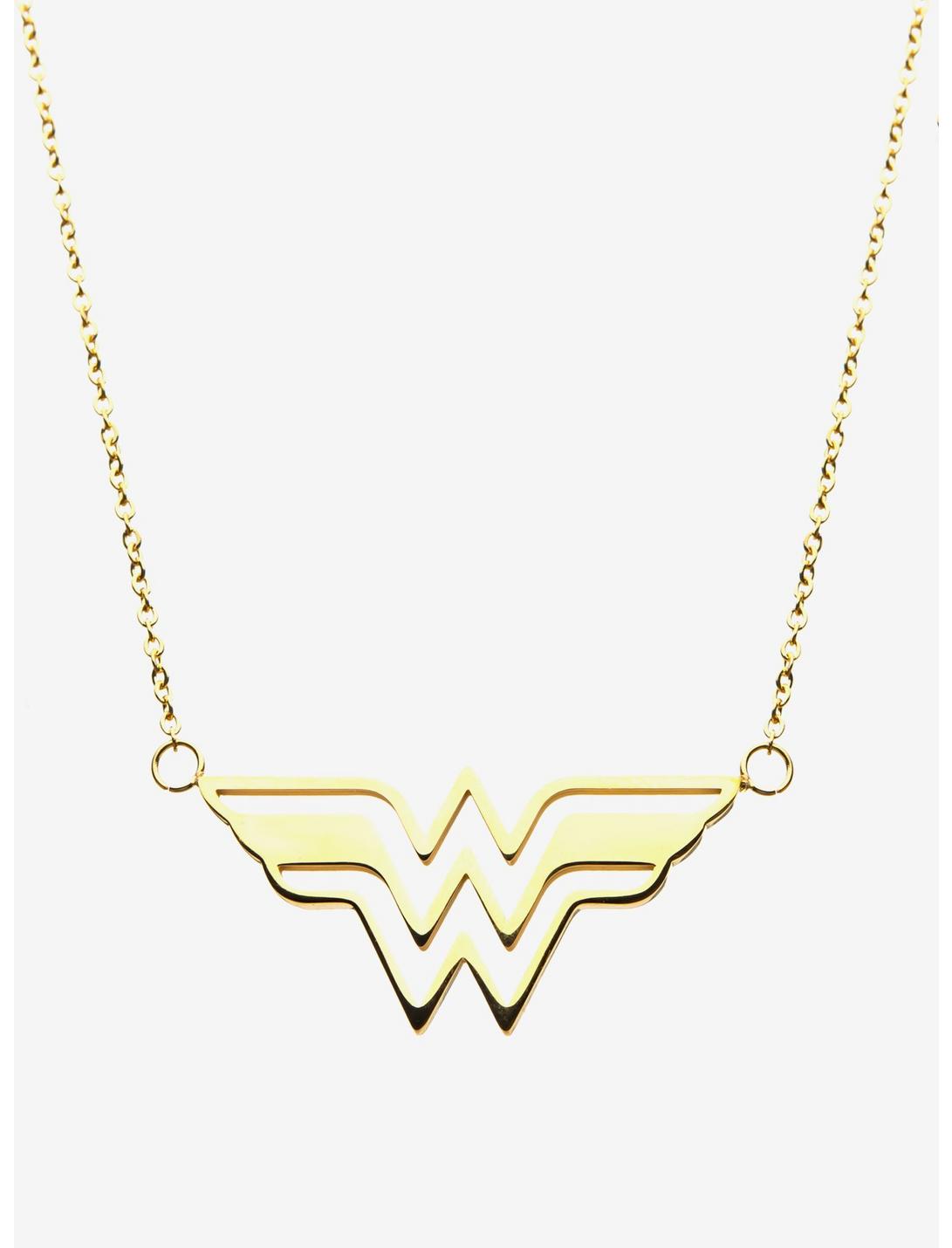 DC Comics Gold Plated Wonder Woman Necklace, , hi-res