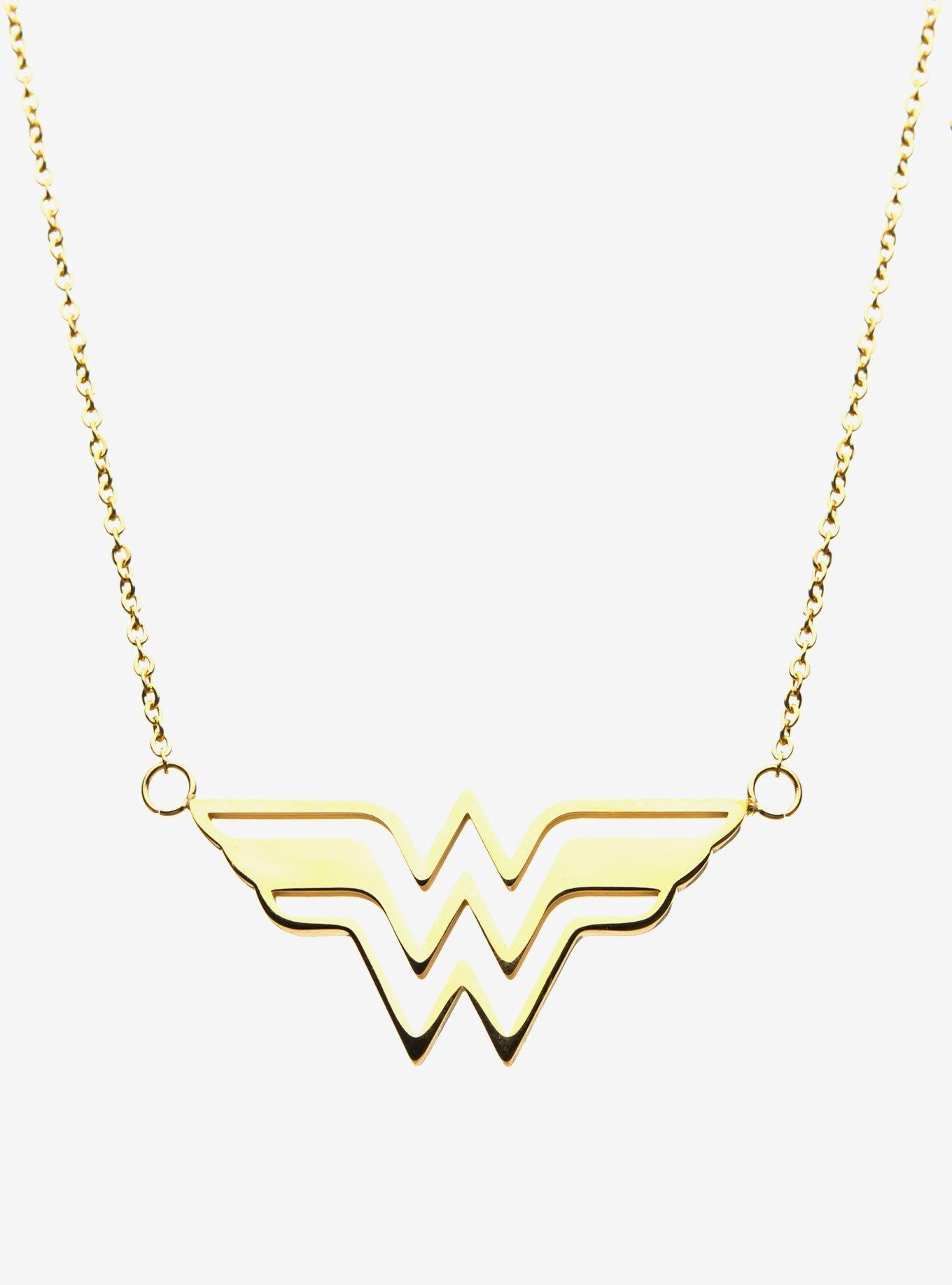 DC Comics Gold Plated Wonder Woman Necklace, , hi-res