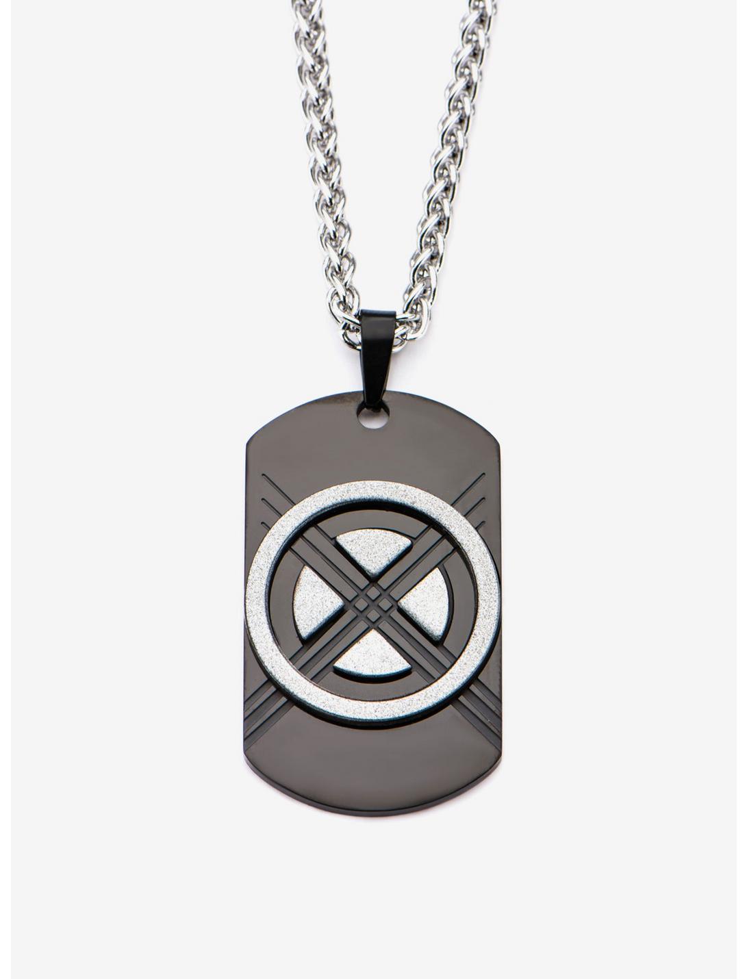 Marvel Black X-Men Dog Tag Pendant with Stainless Steel Chain, , hi-res
