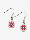 Marvel Captain America Red and Blue Shield Logo Dangle Earrings, , hi-res