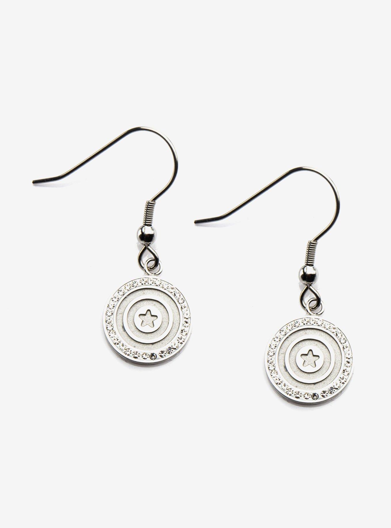 Marvel Captain America Shield Dangle Earrings, , hi-res