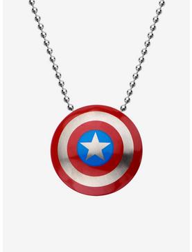 Plus Size Marvel Captain America Shield Necklace, , hi-res