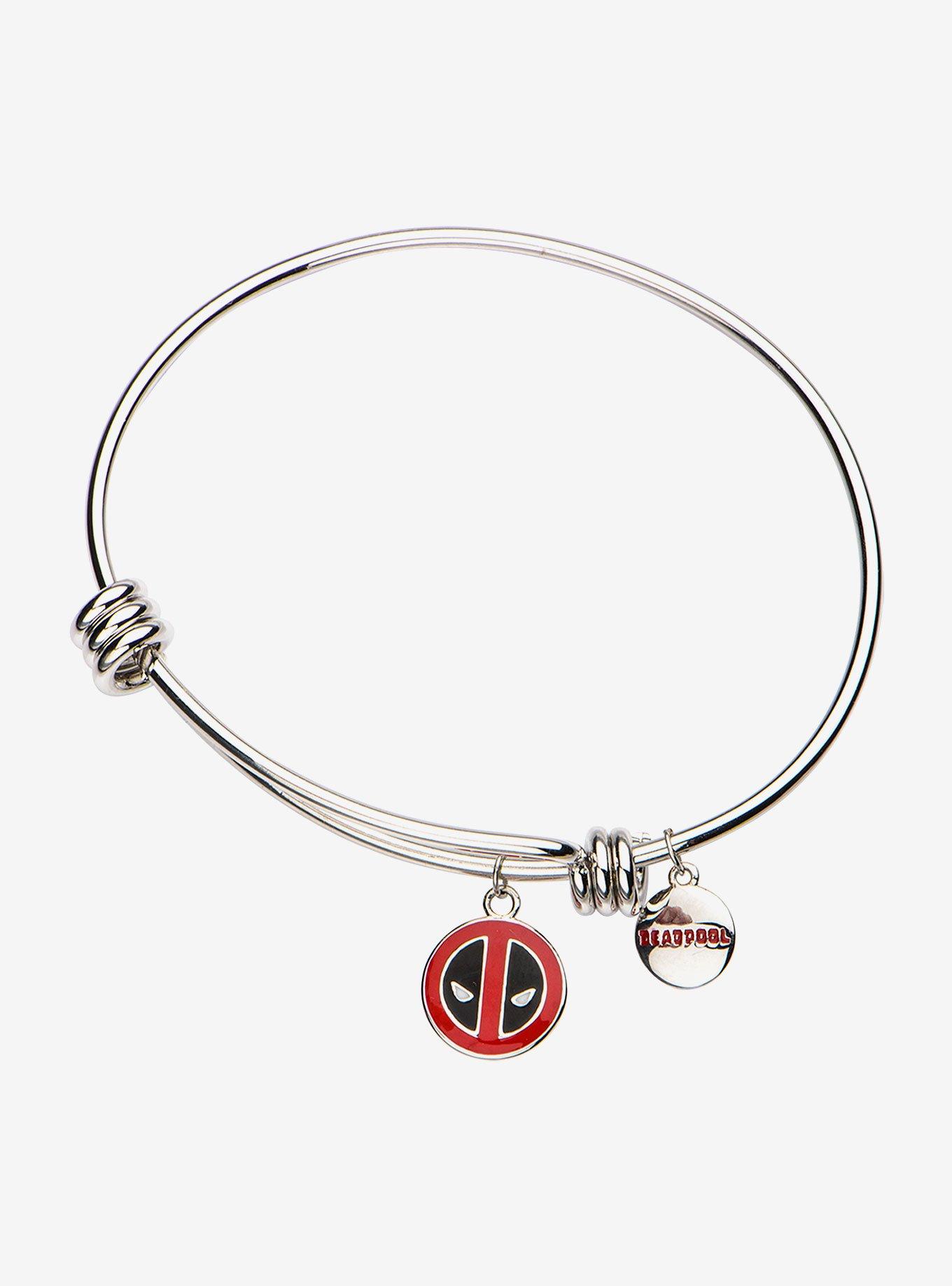 Marvel Deadpool Logo Charm Bangle Bracelet, , hi-res