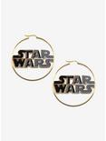 Star Wars Logo Gold IP Hoop Earrings, , hi-res