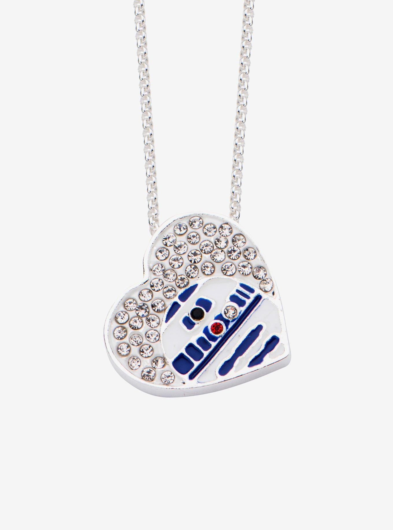 Star Wars Silver Plated R2-D2 Heart Necklace, , hi-res