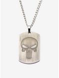 Marvel Stainless Steel Antique Punisher Skull Logo Dog Tag Pendant, , hi-res