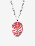 Marvel Stainless Steel Spider-Man Red Face Pendant, , hi-res