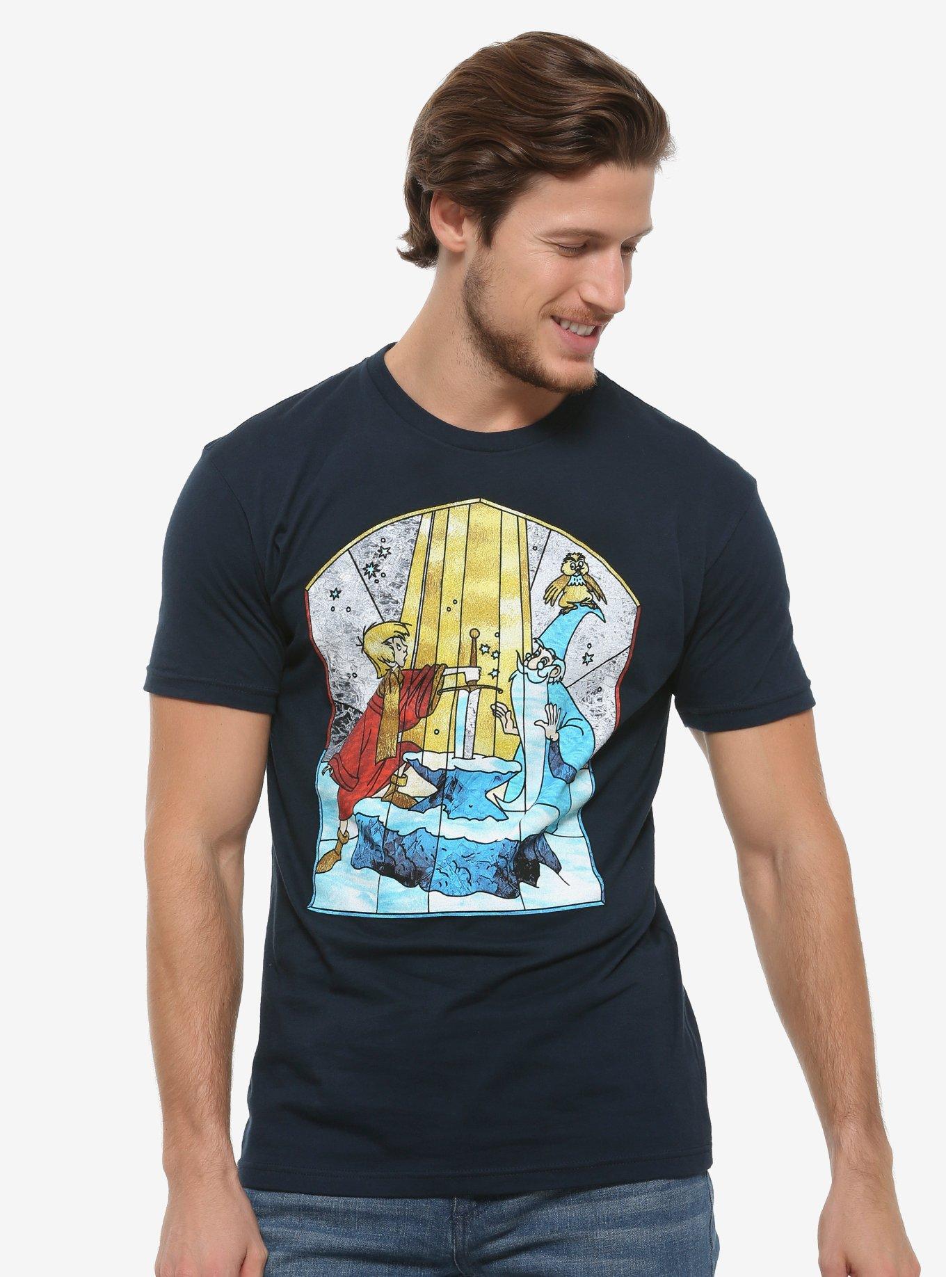 Disney The Sword in the Stone Stained Glass T-Shirt - BoxLunch Exclusive, BLUE, hi-res