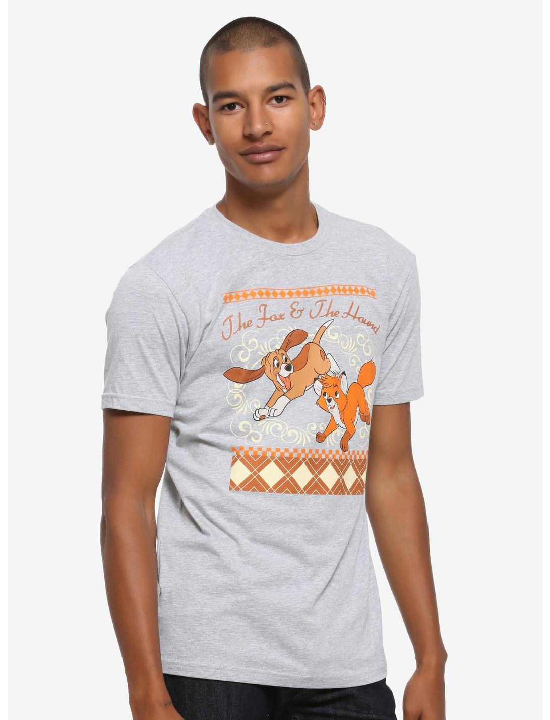 Disney The Fox and the Hound Frolicking T-Shirt - BoxLunch Exclusive, GREY, hi-res