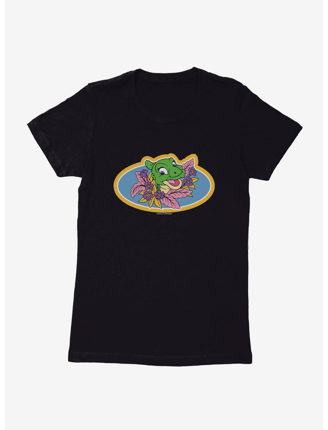 The Land Before Time Ducky Oval Womens T-Shirt, BLACK, hi-res