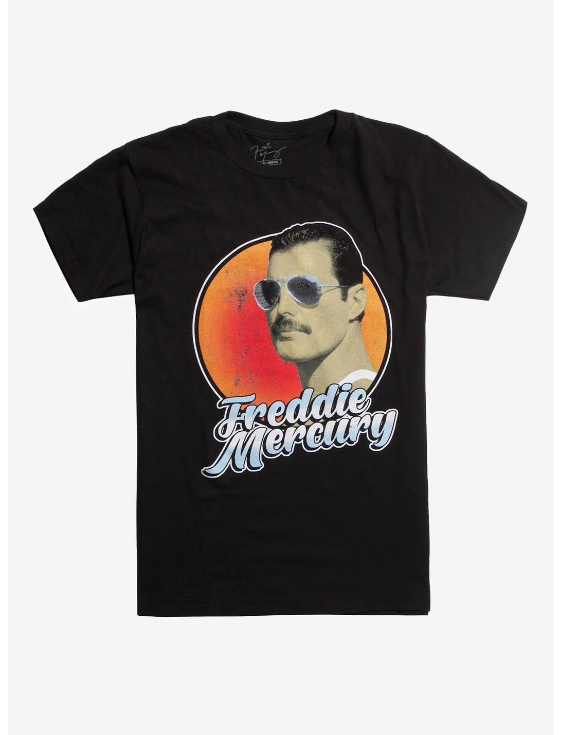 Queen Freddie Mercury Aviator Sunglasses T-Shirt, BLACK, hi-res