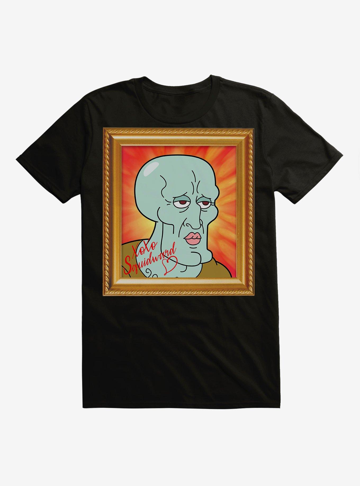 Spongebob Handsome Squidward Autograph T-Shirt, BLACK, hi-res