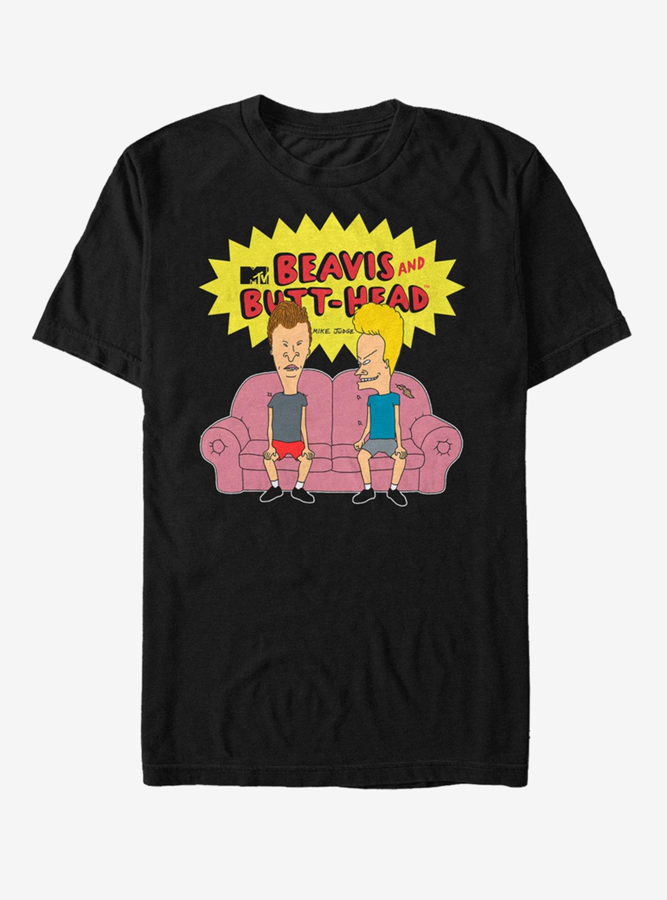 Beavis And Butthead Couch Potatoes T-Shirt, BLACK, hi-res
