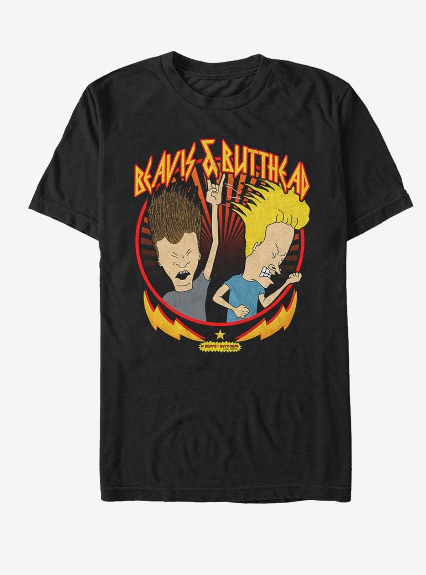Beavis And Butthead Rock Heads T-Shirt, BLACK, hi-res
