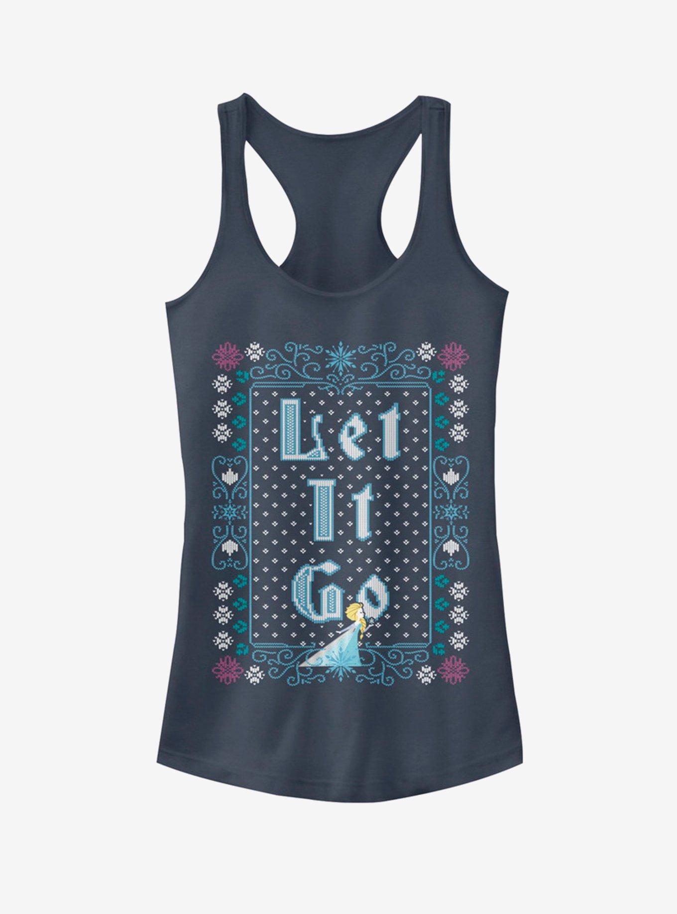 Disney Frozen Let It Go Ugly Sweater Girls Tank, INDIGO, hi-res