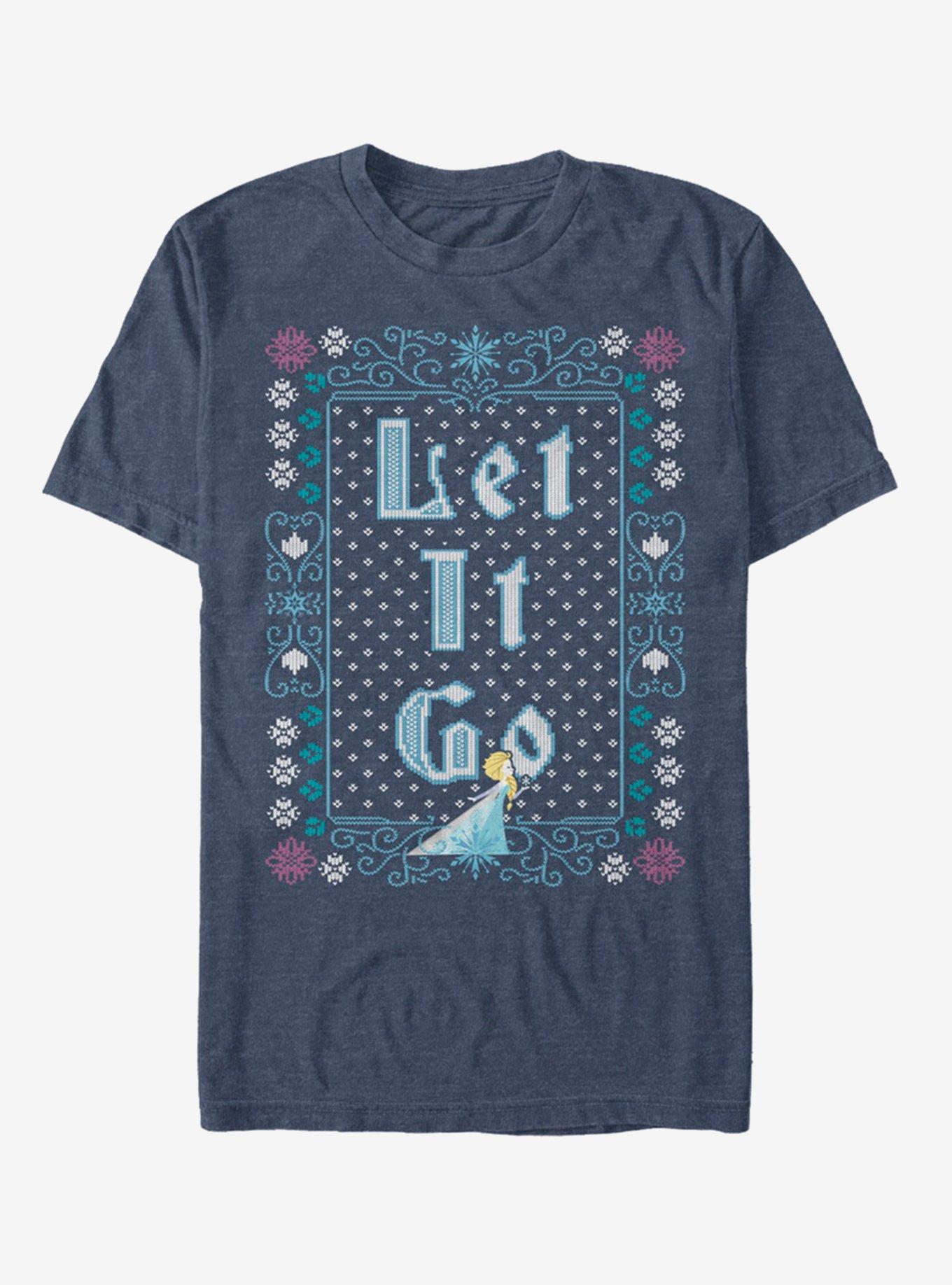 Disney Frozen Let It Go Ugly Sweater T-Shirt, NAVY HTR, hi-res