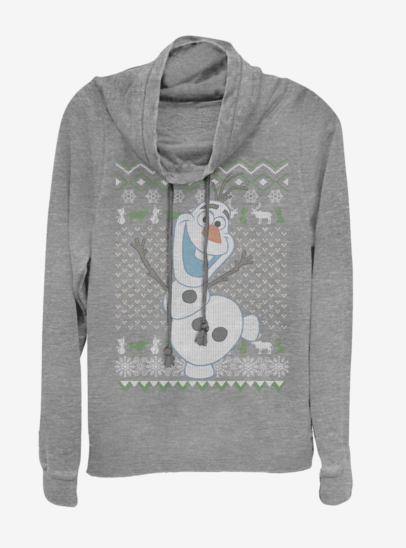 Disney Frozen Olaf Celebration Cowl Neck Long-Sleeve Girls Top, , hi-res