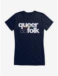 Queer As Folk Bold Classic Logo Girls T-Shirt, NAVY, hi-res