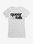 Queer As Folk Bold Classic Logo Girls T-Shirt, WHITE, hi-res