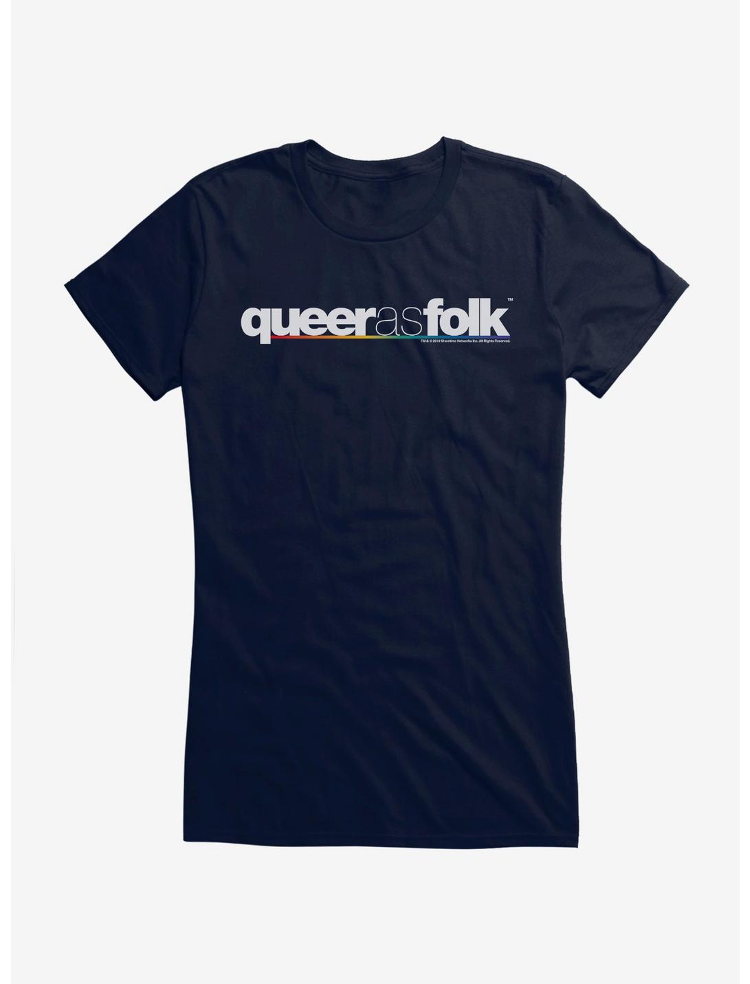 Queer As Folk Classic Logo Girls T-Shirt, NAVY, hi-res