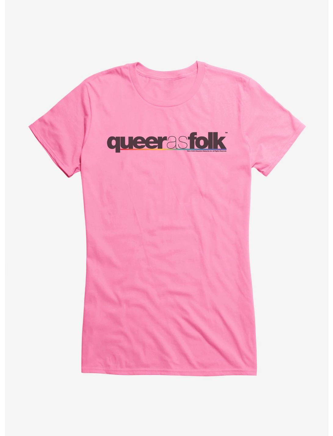 Queer As Folk Classic Logo Girls T-Shirt, CHARITY PINK, hi-res