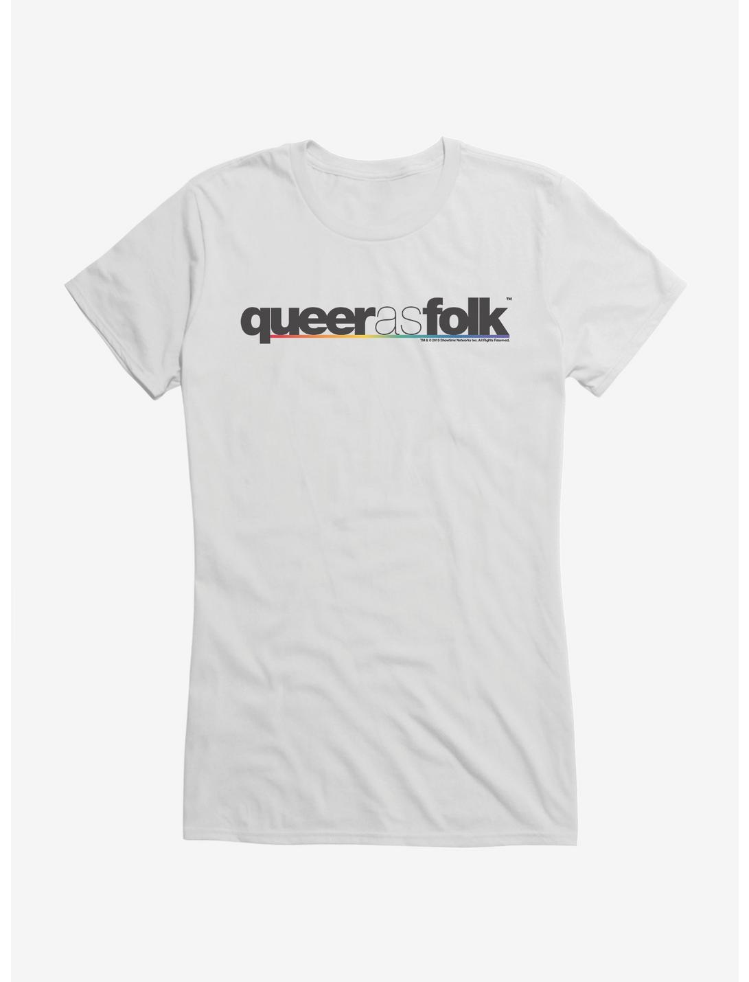 Queer As Folk Classic Logo Girls T-Shirt, WHITE, hi-res