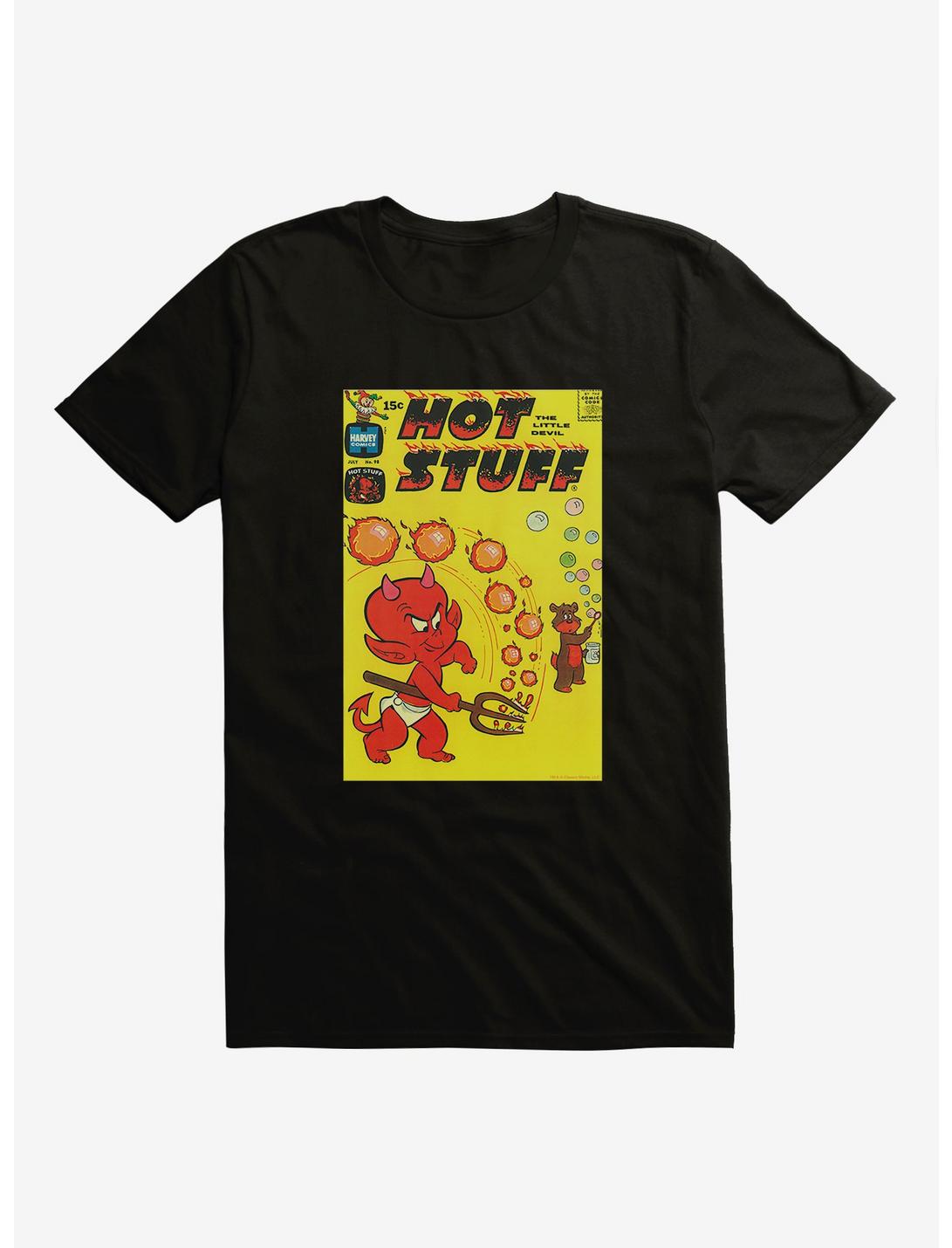 Hot Stuff The Little Devil Bubble Blowing Comic Cover T-Shirt, BLACK, hi-res