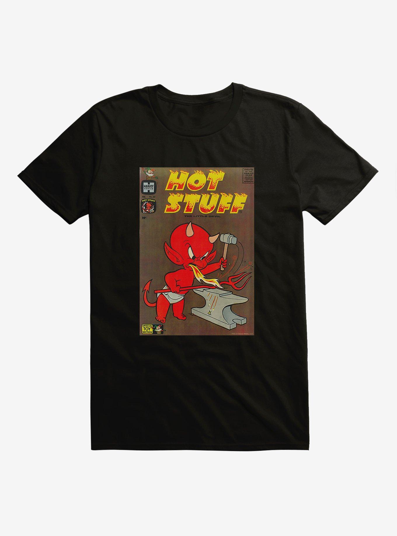 Hot Stuff The Little Devil Iron Forge Comic Cover T-Shirt, BLACK, hi-res