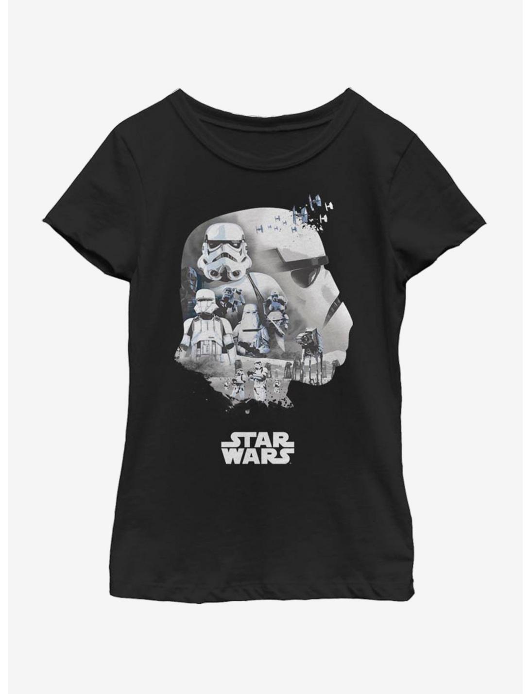 Star Wars Trooper Head Fill Youth Girls T-Shirt, BLACK, hi-res